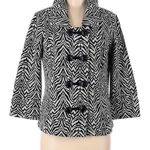 Tesori Zebra Stretch Peacoat Style Coat Size XL